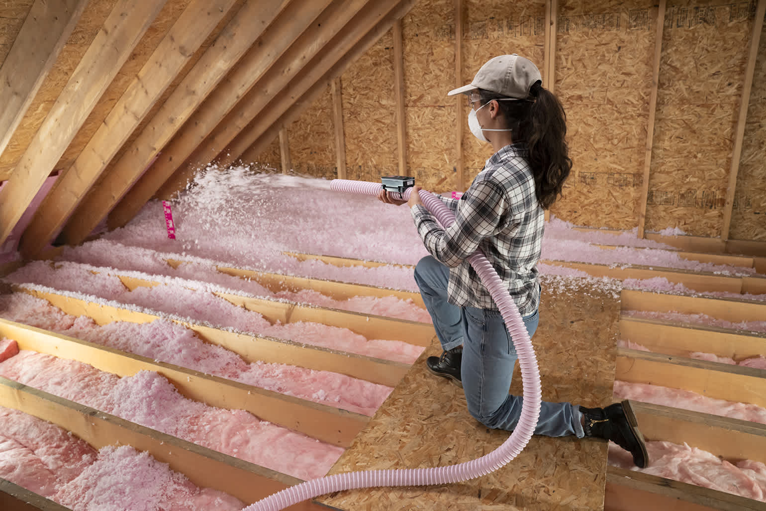 Blow in insulation process for energy-efficient home insulation