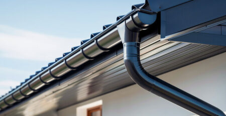 Seamless gutters on a home in Toledo with a smooth, leak-free design.