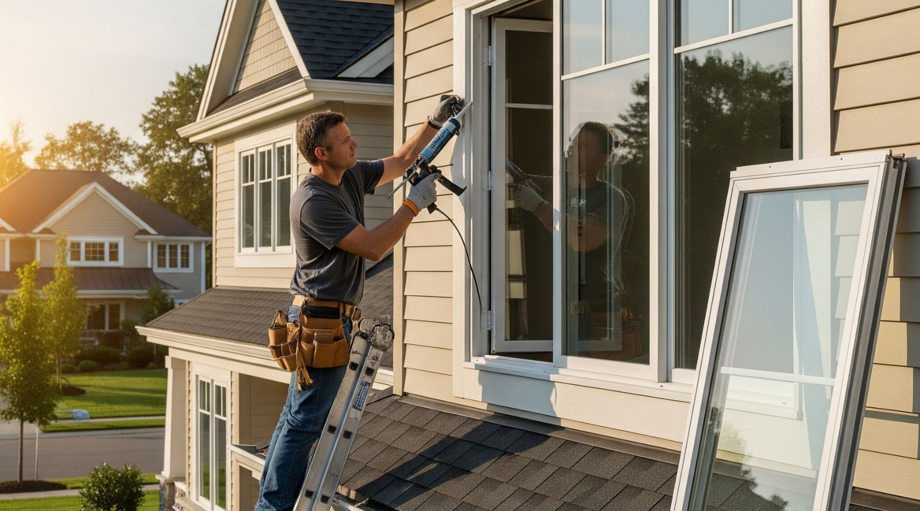 Energy-efficient window installation on a home in Florida, OH