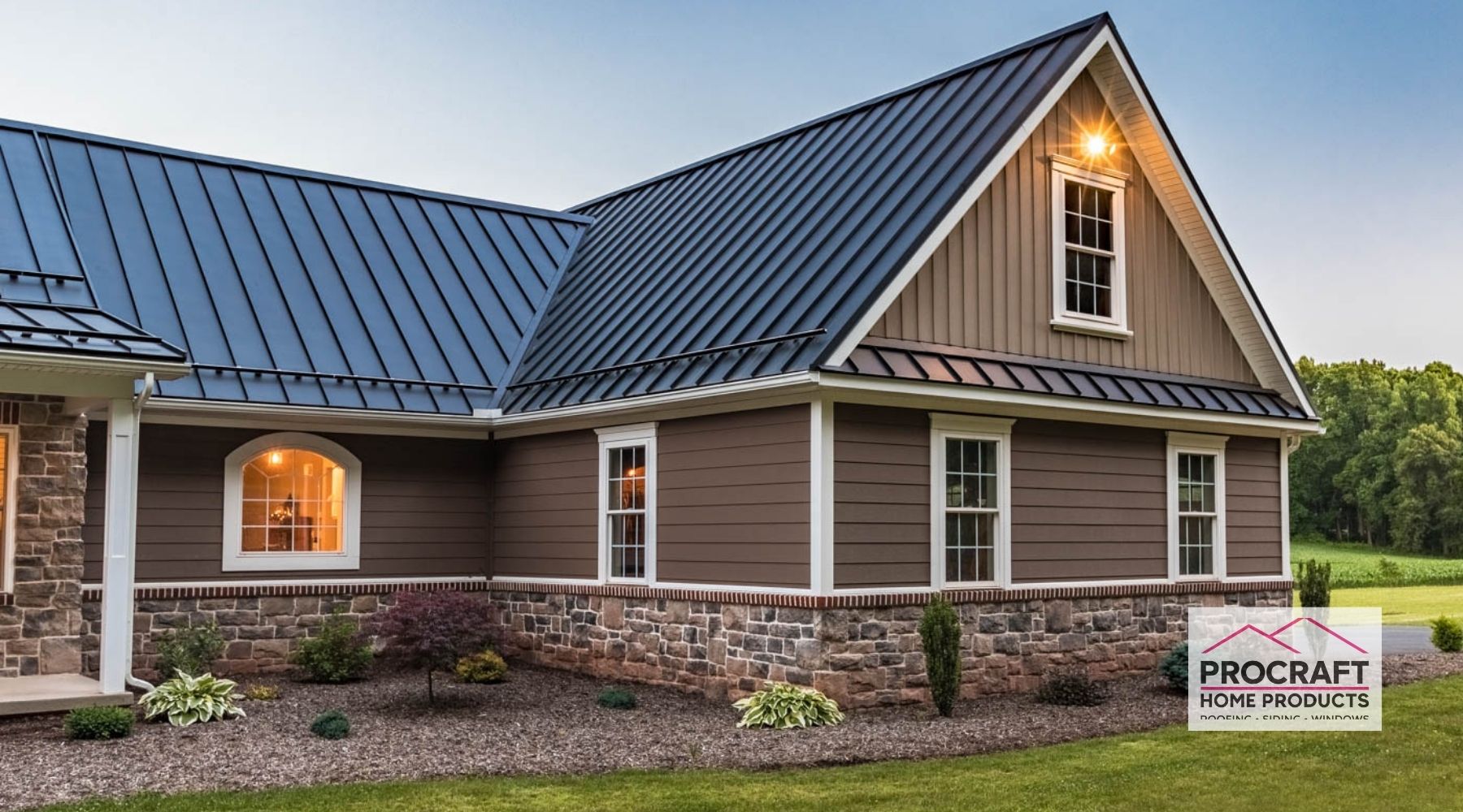 Home with metal roof and siding by Pro Craft in Green Springs, OH.
