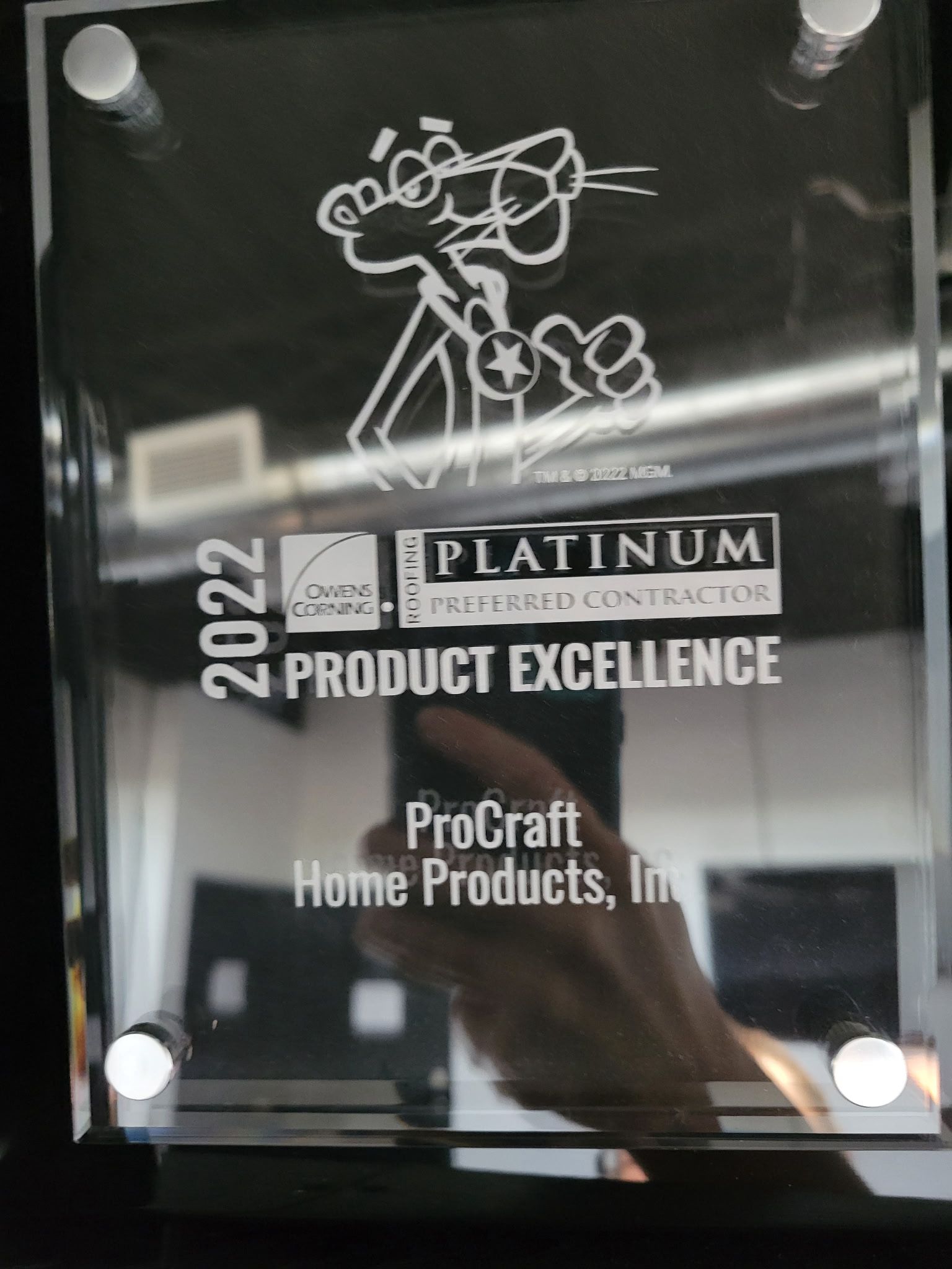 Pro Craft Home Products – celebrating 2022 Owens Corning Product Excellence recognition in Toledo, OH.