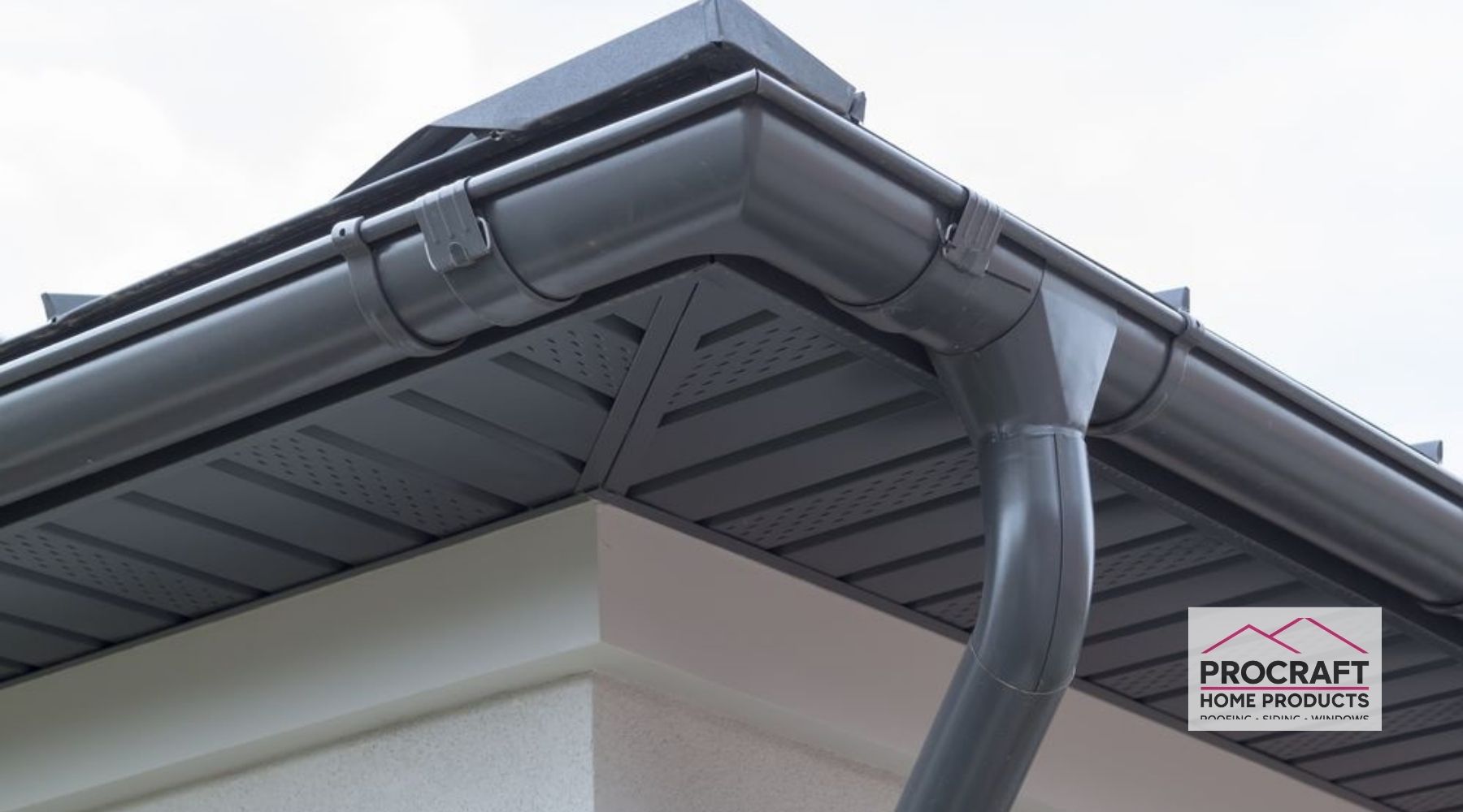 New black gutters and soffit by Pro Craft in Green Springs, OH.