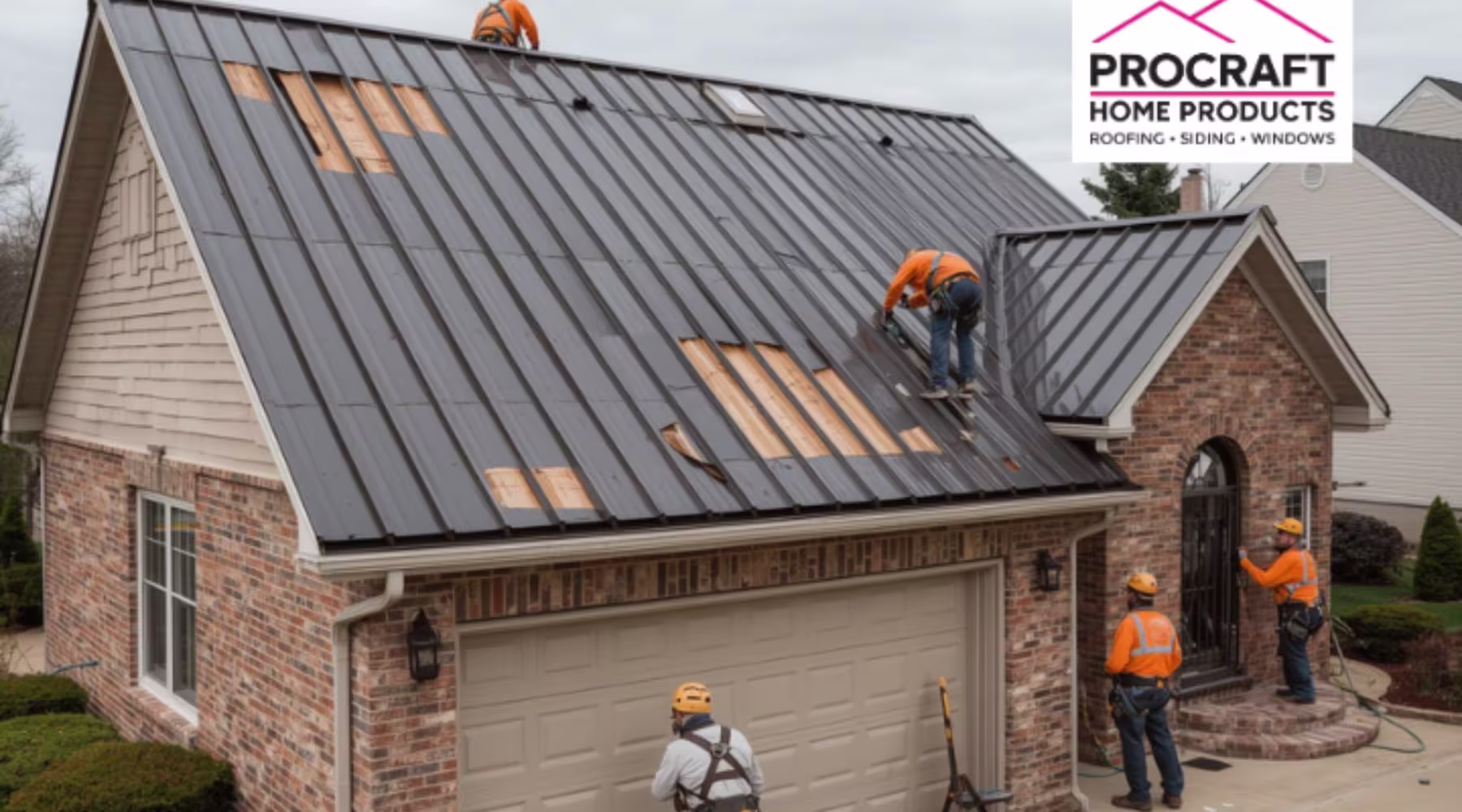 Pro Craft Home Products providing expert metal roof repair and maintenance in Toledo, Ohio for residential and commercial buildings.
