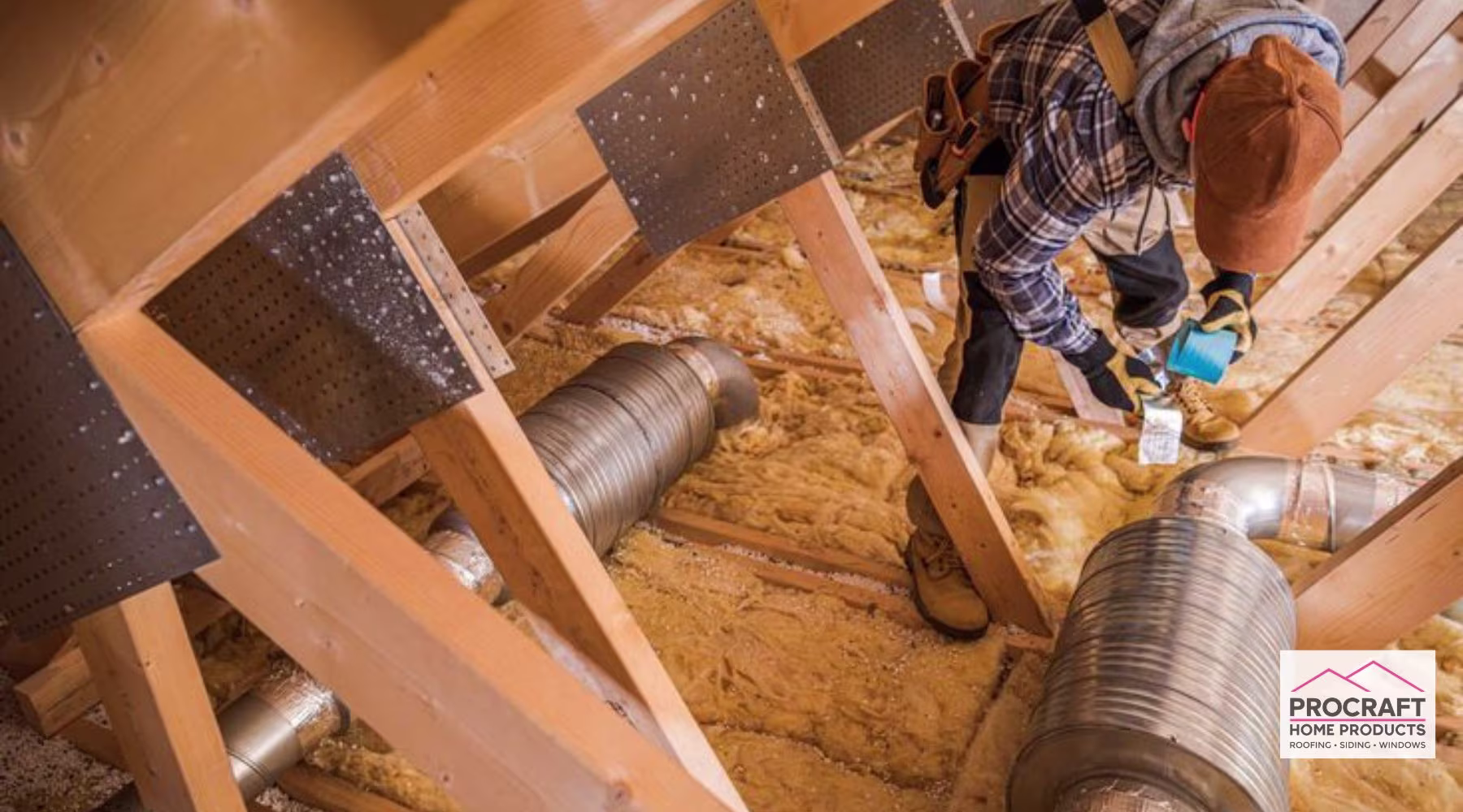 Attic insulation installation in a Bascom OH home by Pro Craft Home Products