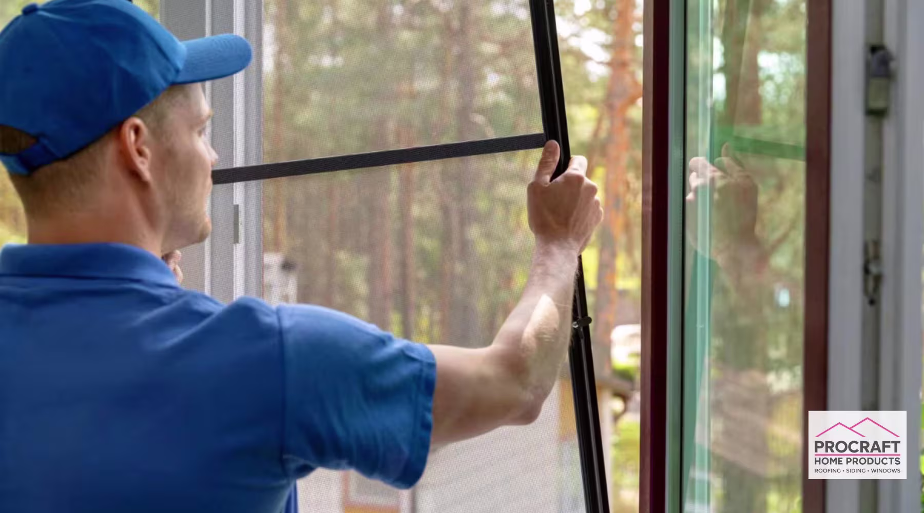 Window Replacement Services Technician installing new energy efficient window in a home